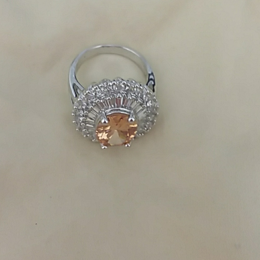 TOPAZ CZ size 8.5  NEW 8 1/2 silver RING .925